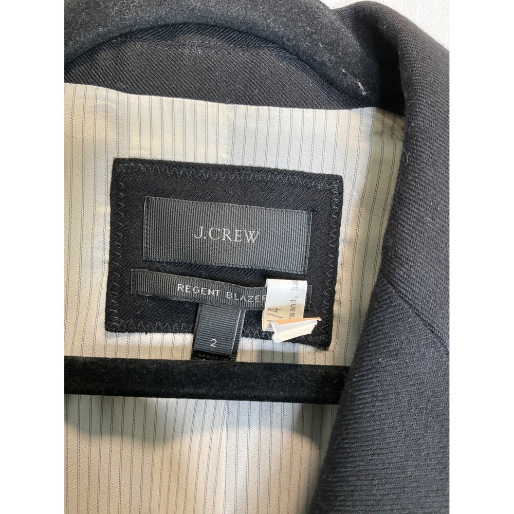 J. Crew Regent Wool Blazer Black Single Button‎ Academia Preppy Old Money 2 - Picture 3 of 8
